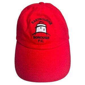 Eastbourne Borough F.C. Red Baseball Cap Adjustable Embroidered Logo Priory Lane